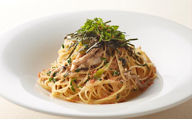 Spicy cod roe peperoncino spaghetti