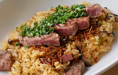 Beef steak pilaf